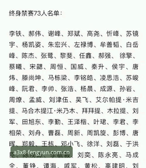 揭秘足协第三批禁足名单：这场足坛反腐风暴背后你不知道的事